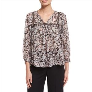 Floral Silk Blouse  REBECCA TAYLOR “Lindsay” NWT